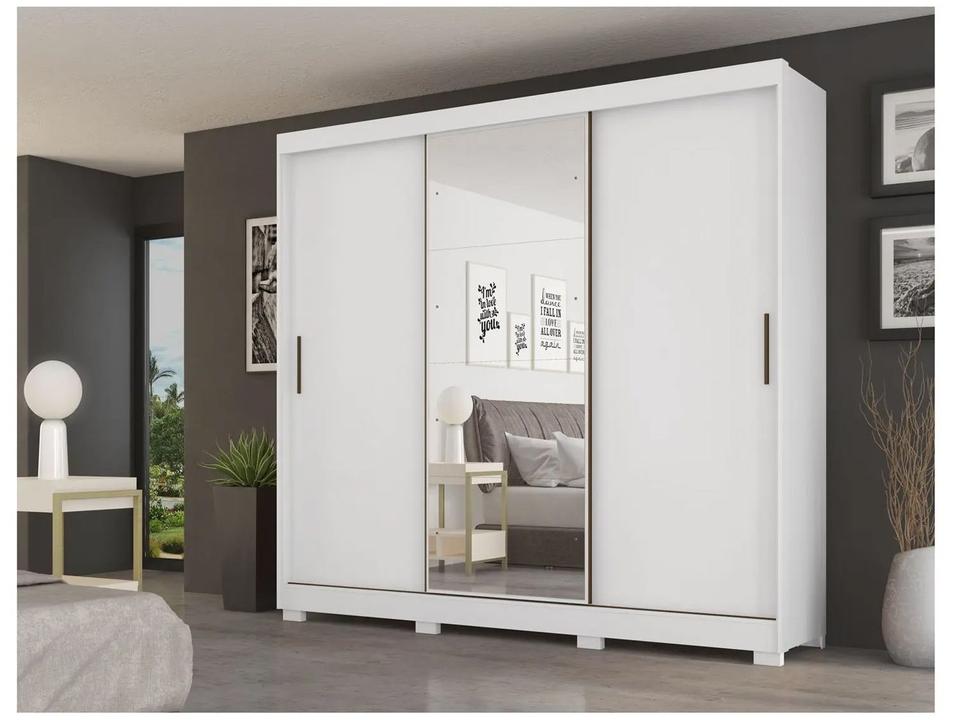 Guarda-roupa Casal com Espelho 3 Portas de Correr 6 Gavetas Demóbile Londres - 4