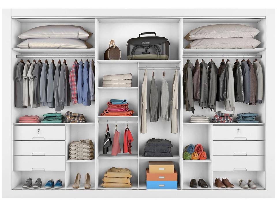 Guarda-roupa Casal com Espelho 3 Portas de Correr - 4