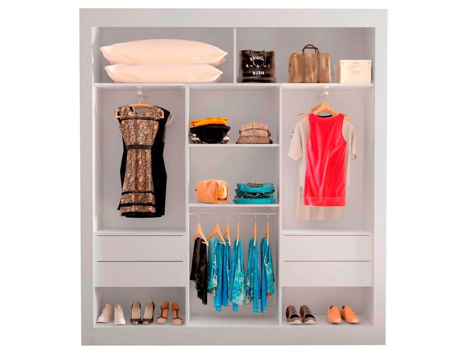 Guarda-roupa Casal com Espelho 3 Portas de Correr Araplac Melissa Glass - 5