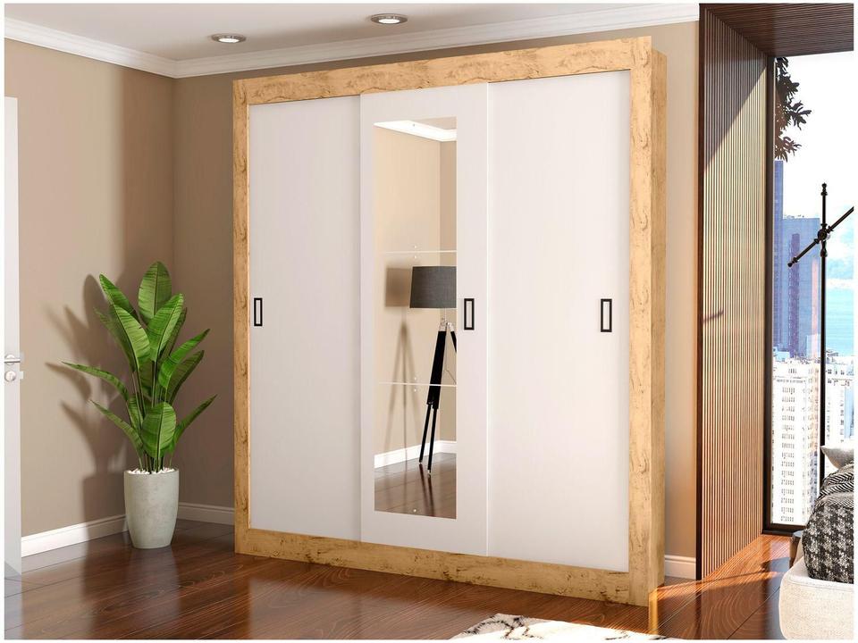 Guarda-roupa Casal com Espelho 3 Portas de Correr Araplac Melissa Glass - 3