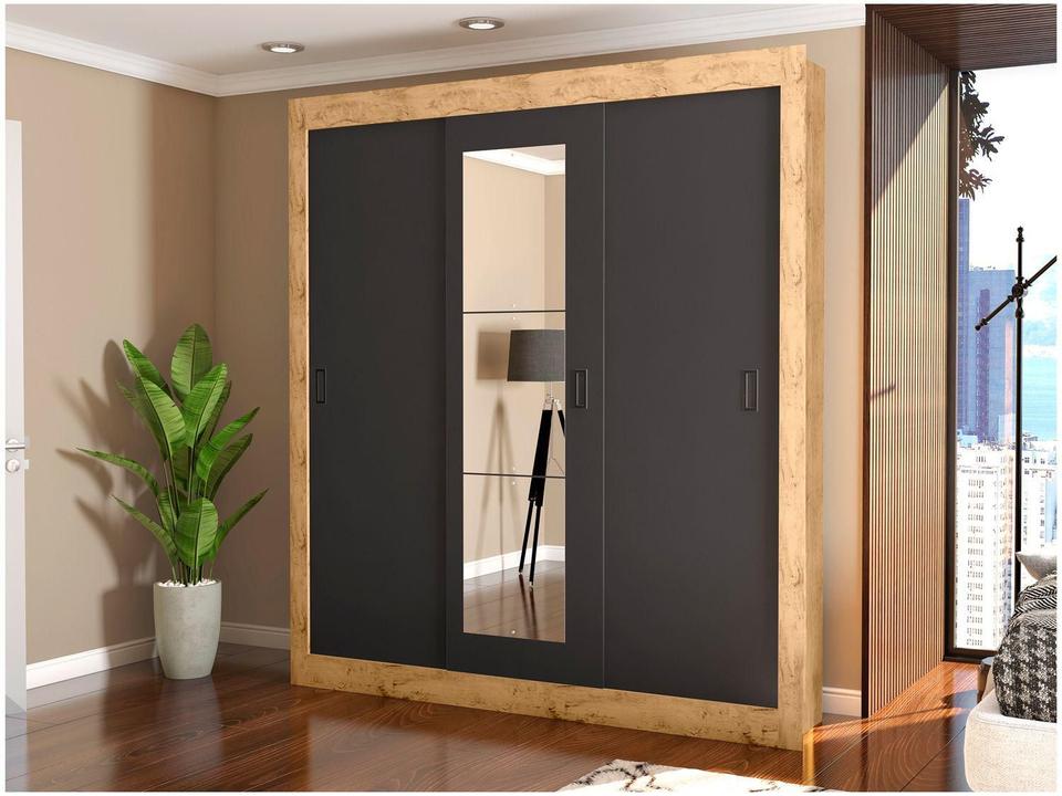 Guarda-roupa Casal com Espelho 3 Portas de Correr Araplac Melissa Glass - 3