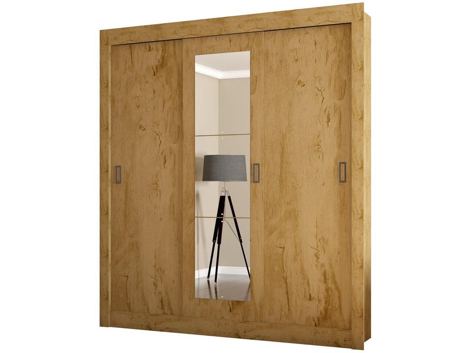 Guarda-roupa Casal com Espelho 3 Portas de Correr Araplac Melissa Glass - 8