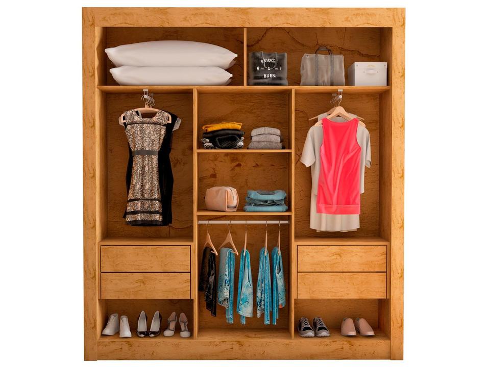 Guarda-roupa Casal com Espelho 3 Portas de Correr Araplac Melissa Glass - 10