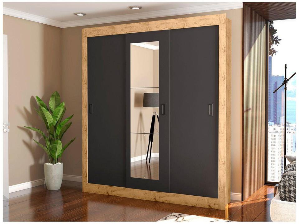 Guarda-roupa Casal com Espelho 3 Portas de Correr Araplac Melissa Glass - 4