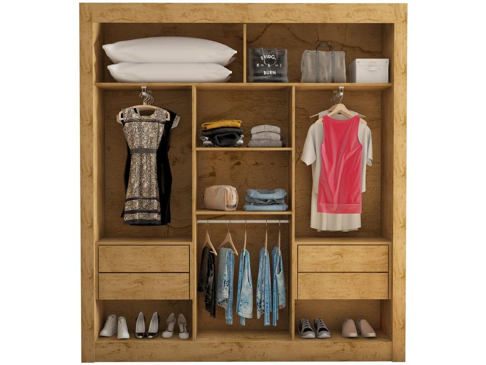 Guarda-roupa Casal com Espelho 3 Portas de Correr Araplac Melissa Glass - 5