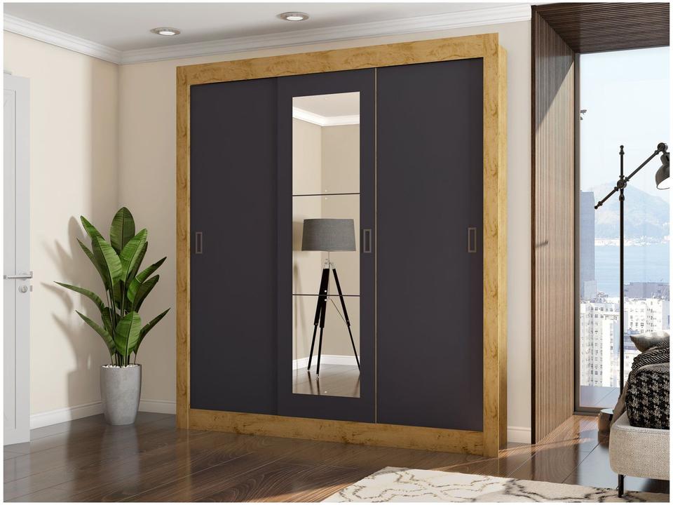 Guarda-roupa Casal com Espelho 3 Portas de Correr Araplac Melissa Glass - 10