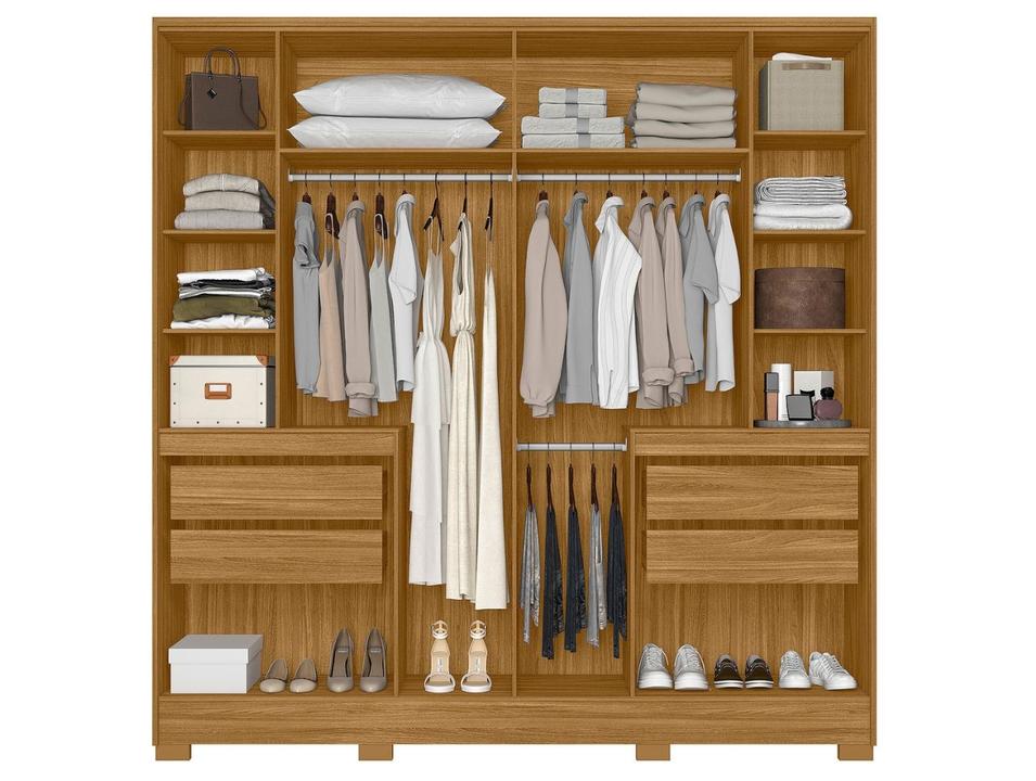 Guarda-roupa Casal com Espelho 4 Gavetas 10 Portas Moval Móveis Crystal Alasca - 2