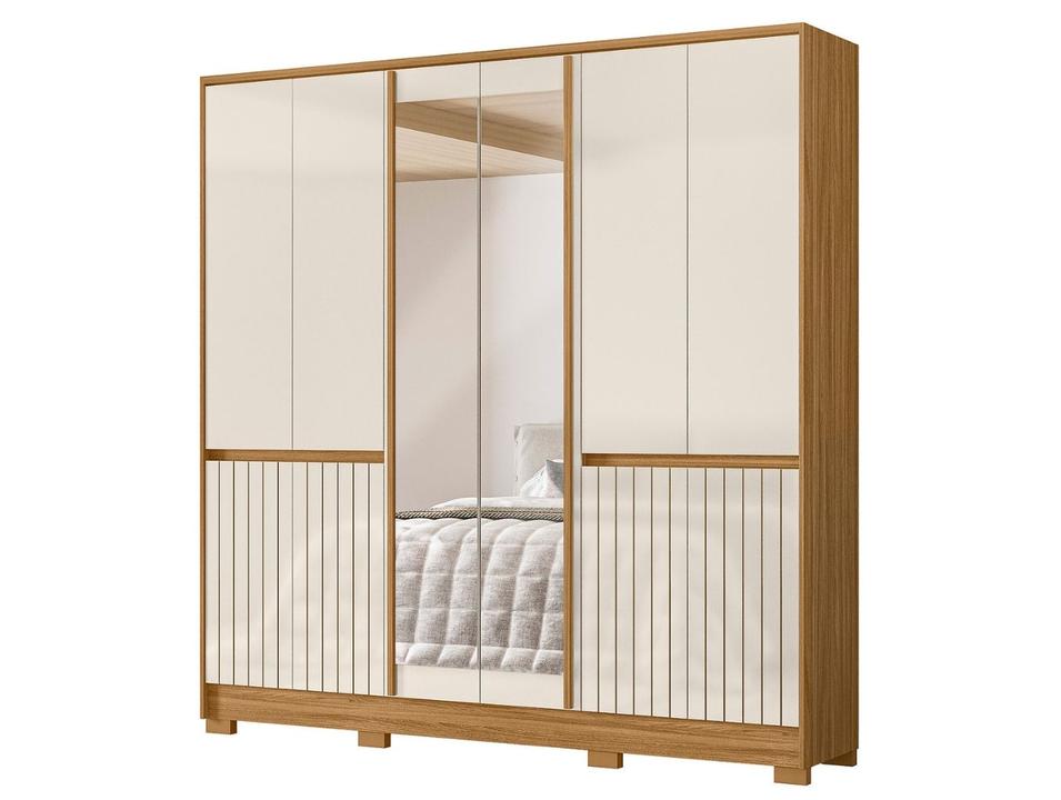 Guarda-roupa Casal com Espelho 4 Gavetas 10 Portas Moval Móveis Crystal Alasca - 5
