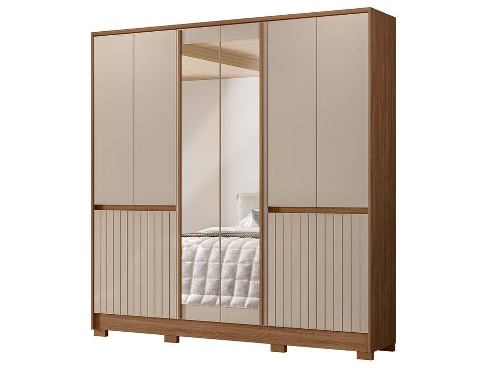 Guarda-roupa Casal com Espelho 4 Gavetas 10 Portas Moval Móveis Crystal Alasca - 5