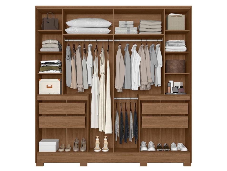 Guarda-roupa Casal com Espelho 4 Gavetas 10 Portas Moval Móveis Crystal Alasca - 2