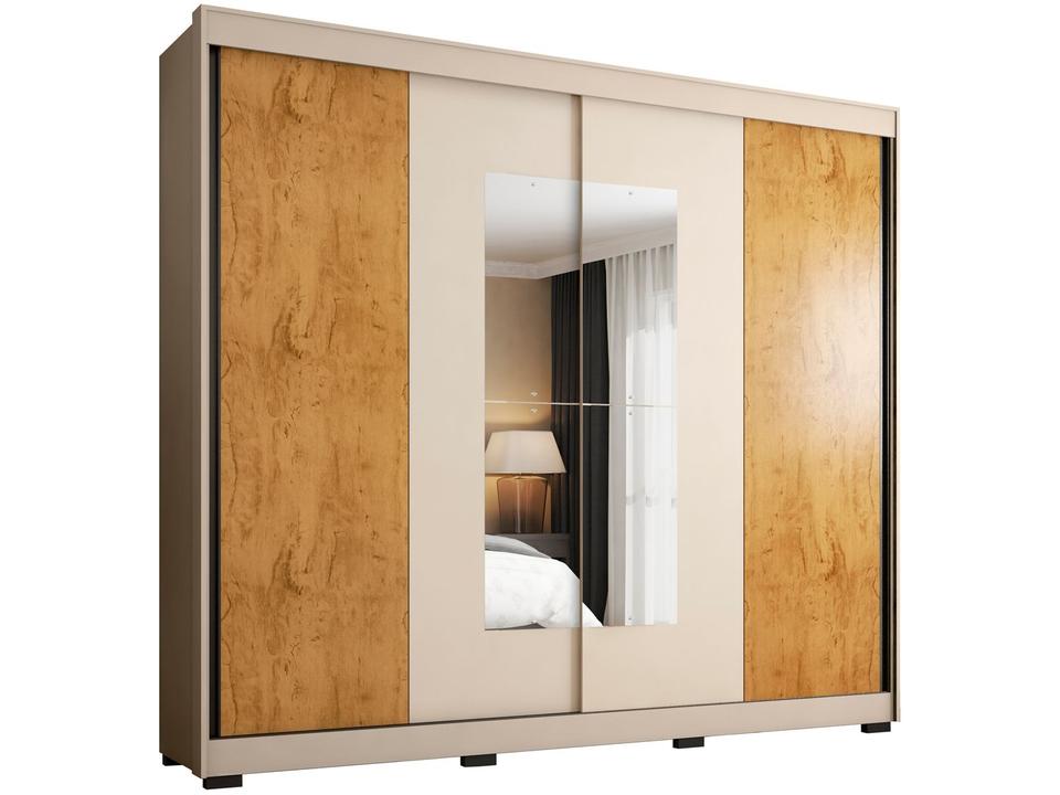 Guarda-roupa Casal com Espelho 4 Gavetas 2 Portas de Correr Araplac Benfica - 8