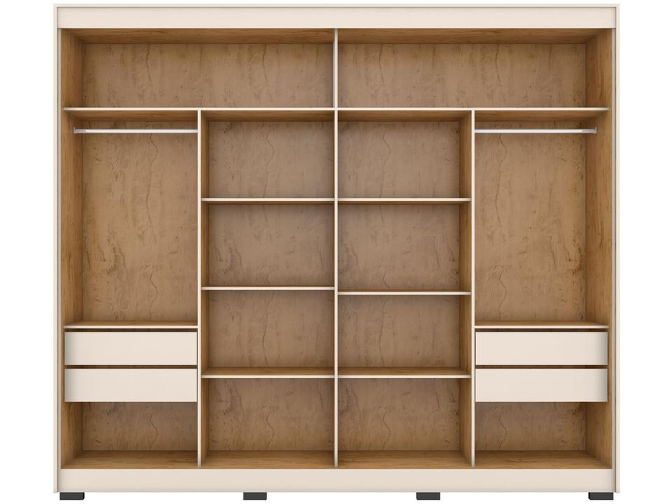 Guarda-roupa Casal com Espelho 4 Gavetas 2 Portas de Correr Araplac Benfica - 10