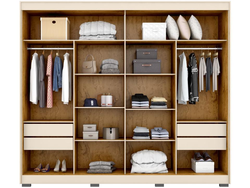 Guarda-roupa Casal com Espelho 4 Gavetas 2 Portas de Correr Araplac Benfica - 9