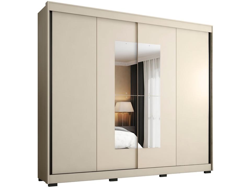 Guarda-roupa Casal com Espelho 4 Gavetas 2 Portas de Correr Araplac Benfica - 7