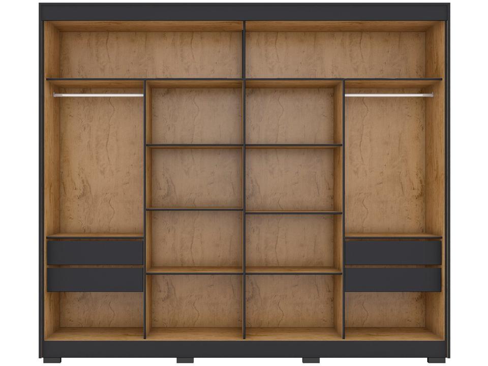 Guarda-roupa Casal com Espelho 4 Gavetas 2 Portas de Correr Araplac Benfica - 10