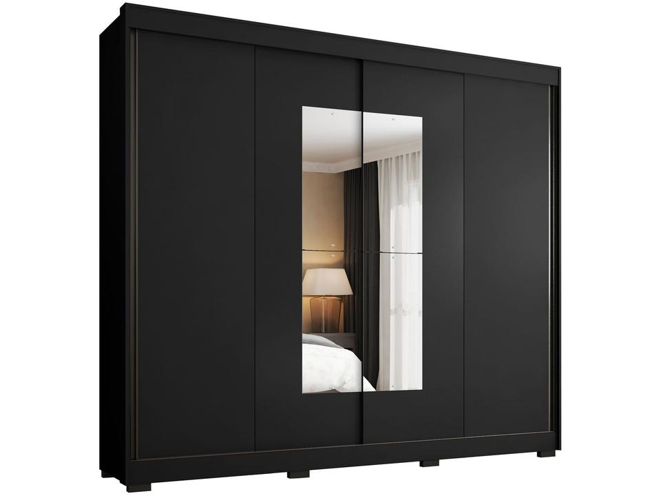 Guarda-roupa Casal com Espelho 4 Gavetas 2 Portas de Correr Araplac Benfica - 7