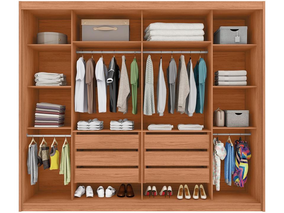 Guarda-roupa Casal com Espelho 4 Gavetas 2 Portas de Correr Caemmun Coliseu - 4