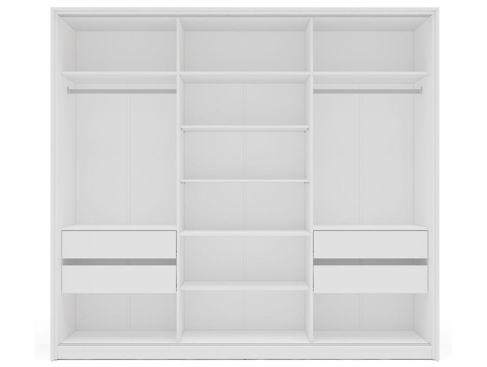 Guarda-roupa Casal com Espelho 4 Gavetas 3 Portas de Correr Politorno Lisboa - 5