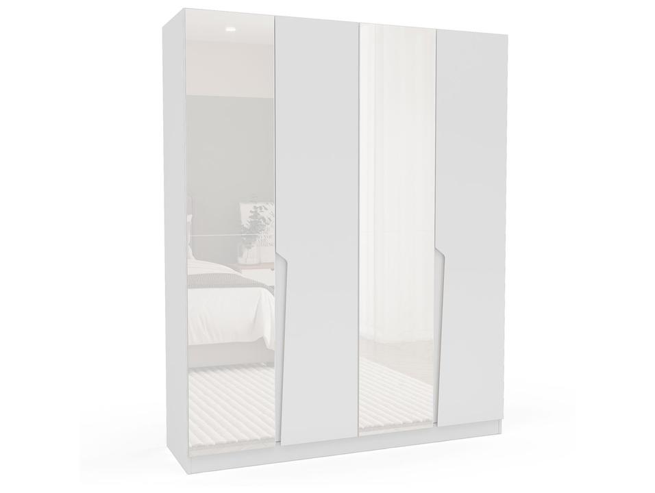 Guarda-roupa Casal com Espelho 4 Gavetas 4 Portas Politorno Porto - 6