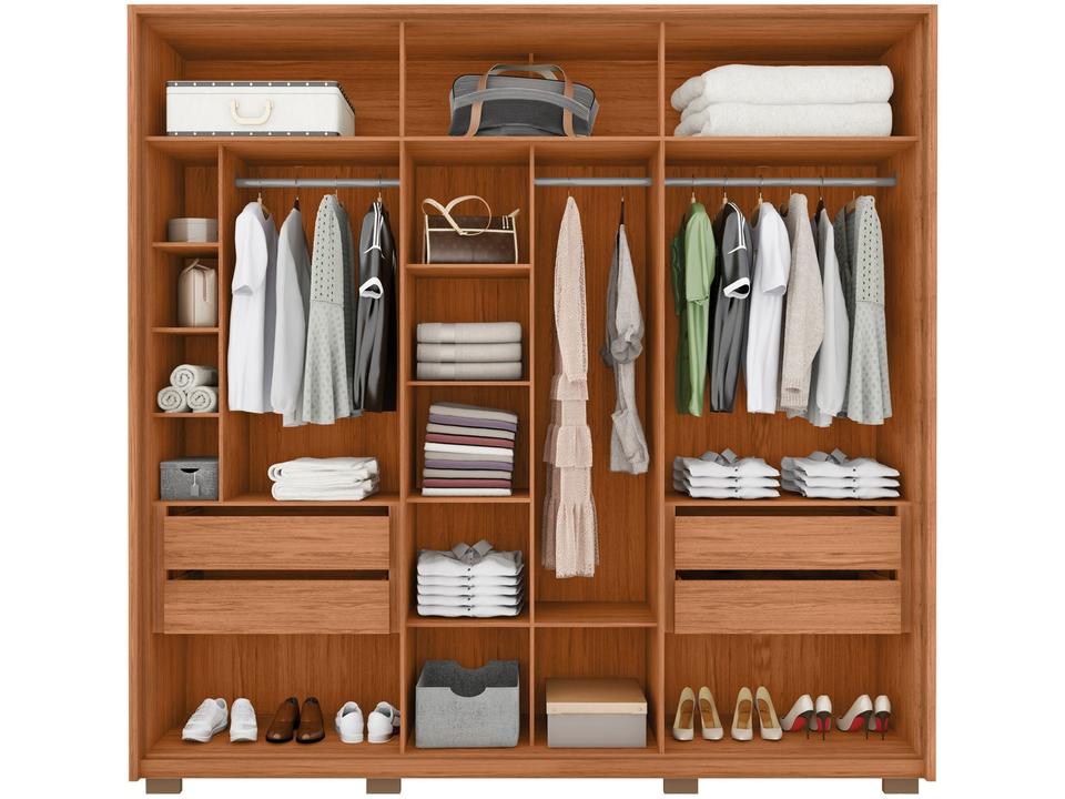 Guarda-roupa Casal com Espelho 4 Gavetas 6 Portas Caemmun Cléo - 4
