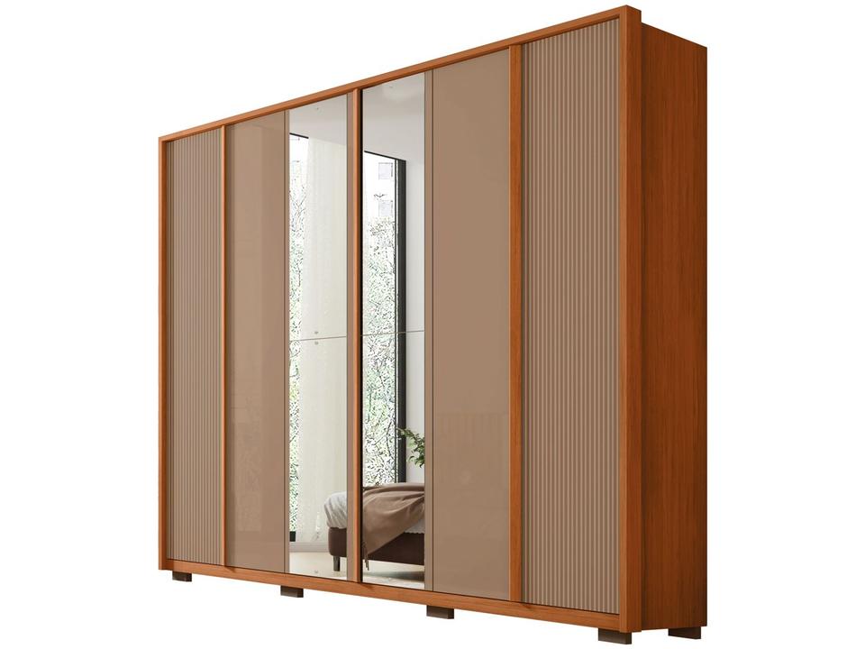 Guarda-roupa Casal com Espelho 4 Gavetas 6 Portas Caemmun Cléo - 5