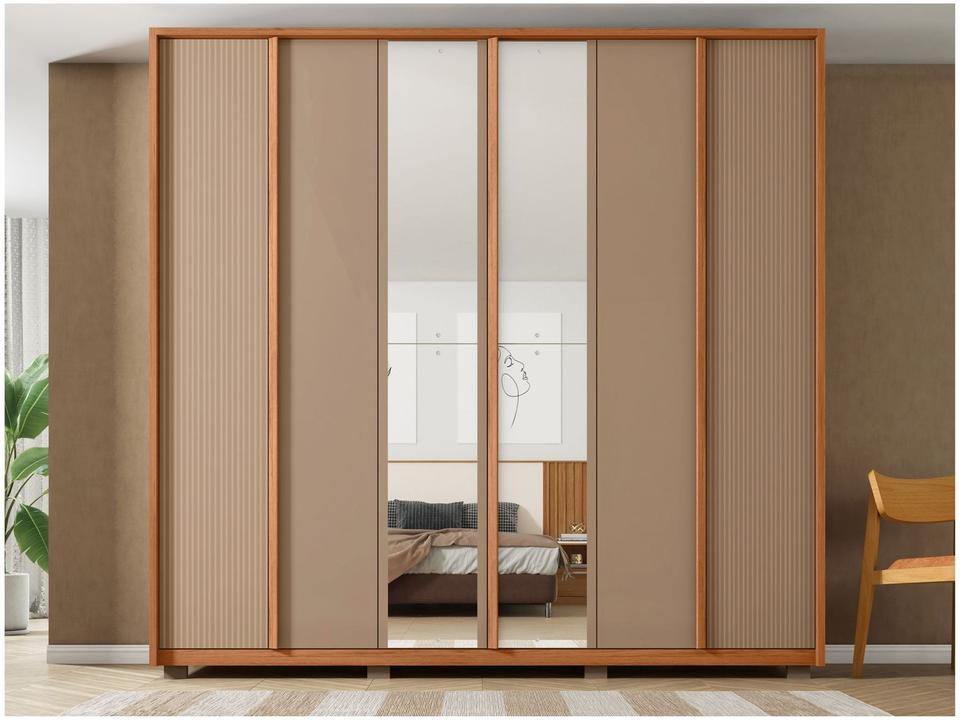 Guarda-roupa Casal com Espelho 4 Gavetas 6 Portas Caemmun Cléo - 3