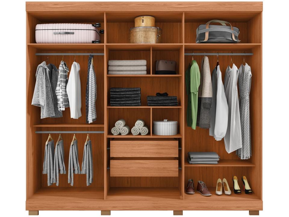 Guarda-roupa Casal com Espelho 4 Gavetas 6 Portas Caemmun Éden - 4