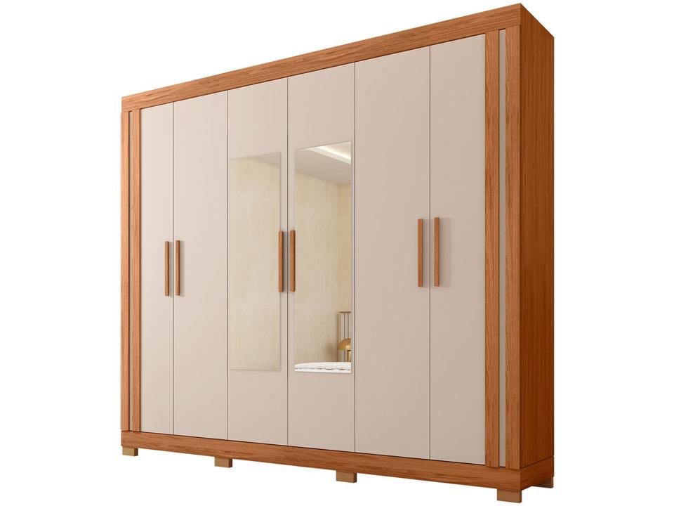 Guarda-roupa Casal com Espelho 4 Gavetas 6 Portas Caemmun Éden - 5