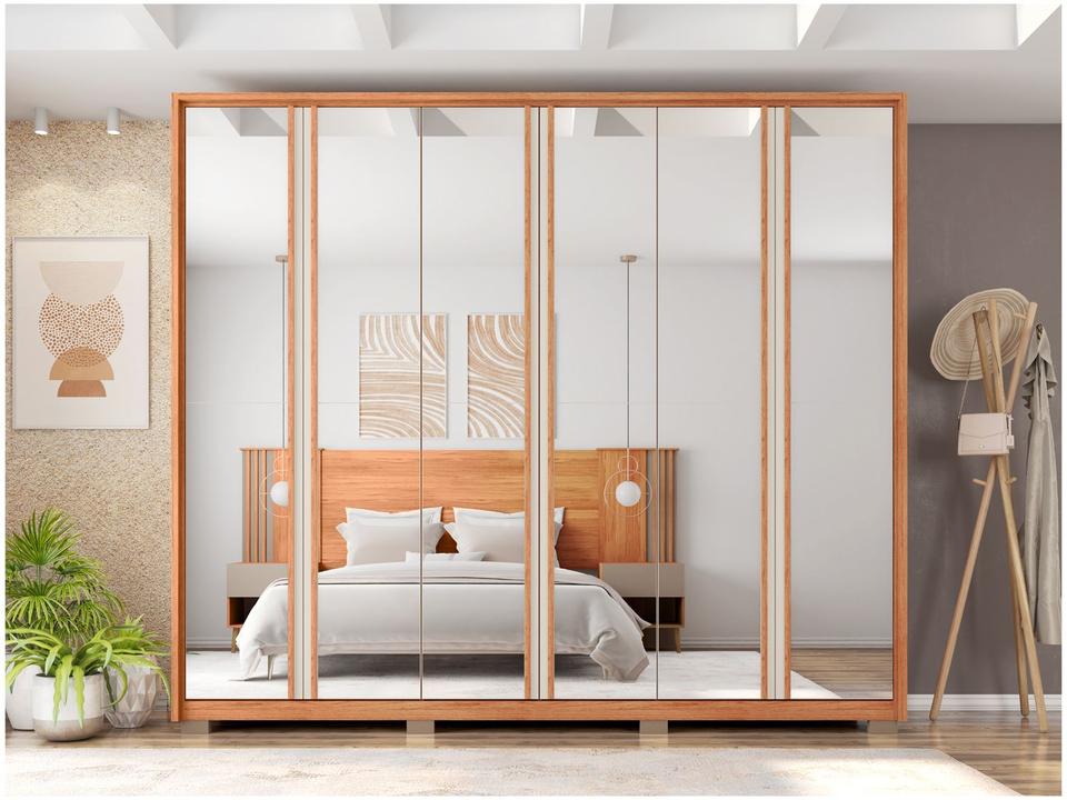 Guarda-roupa Casal com Espelho 4 Gavetas 6 Portas Caemmun Gladiador - 4