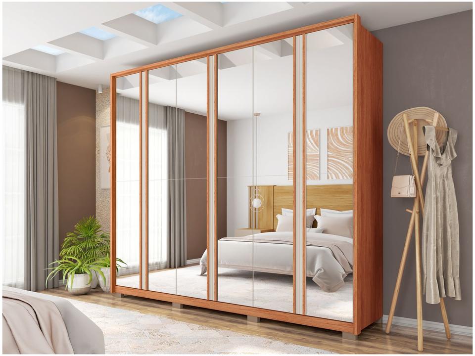 Guarda-roupa Casal com Espelho 4 Gavetas 6 Portas Caemmun Gladiador - 3