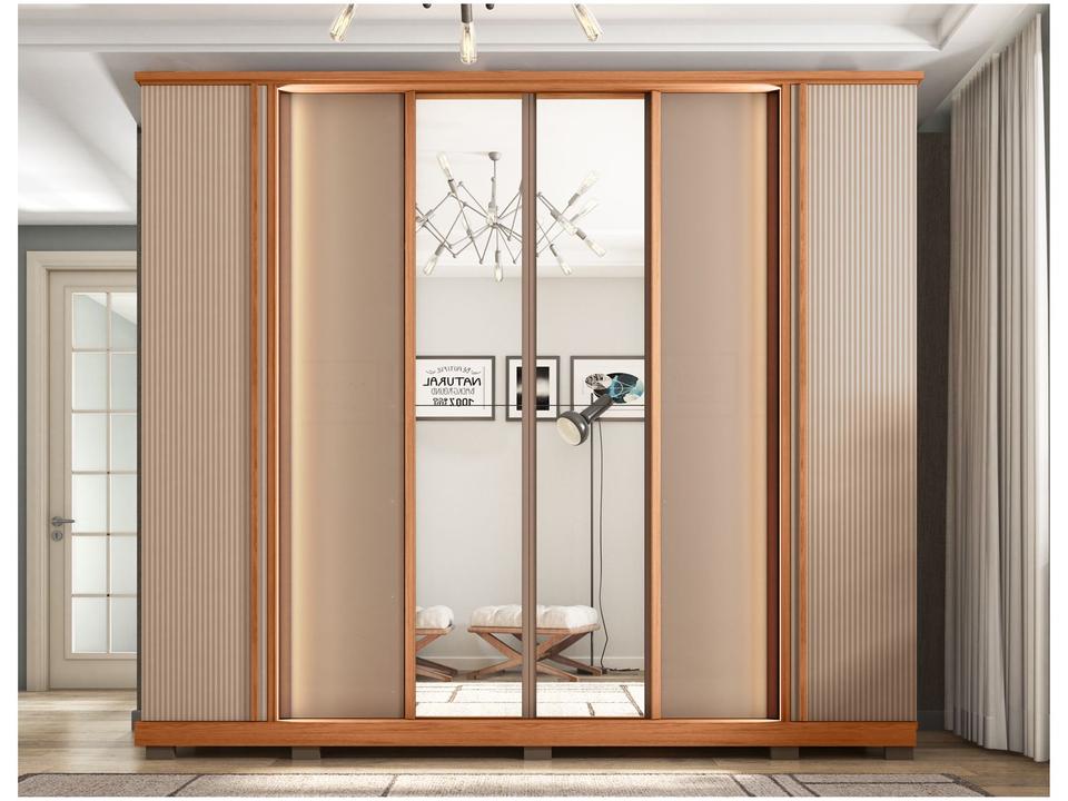 Guarda-roupa Casal com Espelho 4 Gavetas 6 Portas Caemmun Mestre - 4