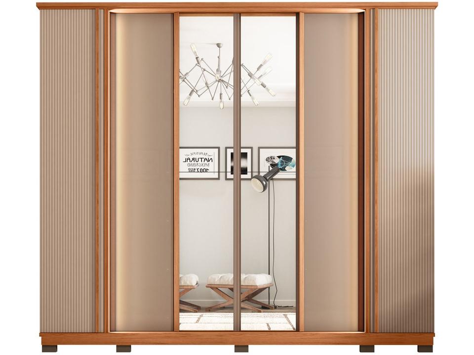 Guarda-roupa Casal com Espelho 4 Gavetas 6 Portas Caemmun Mestre - 7