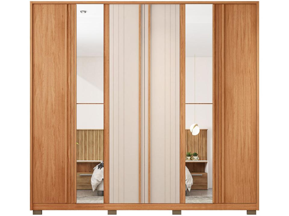 Guarda-roupa Casal com Espelho 4 Gavetas 6 Portas Caemmun Mozart - 6