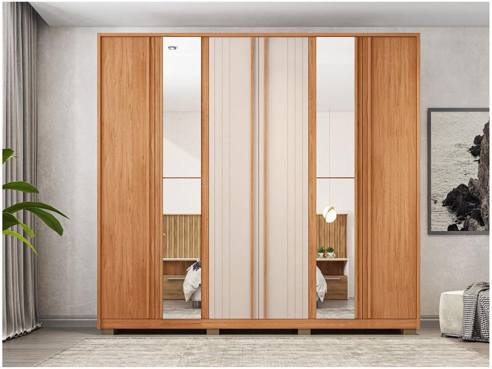 Guarda-roupa Casal com Espelho 4 Gavetas 6 Portas Caemmun Mozart - 3