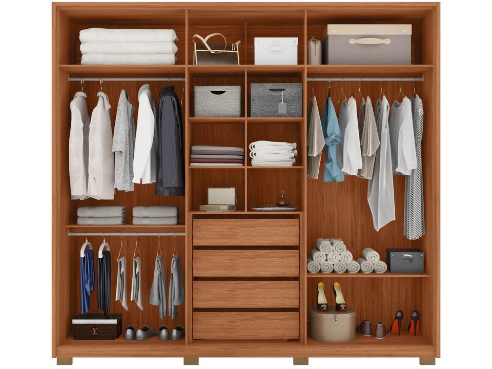 Guarda-roupa Casal com Espelho 4 Gavetas 6 Portas Caemmun Mozart - 4
