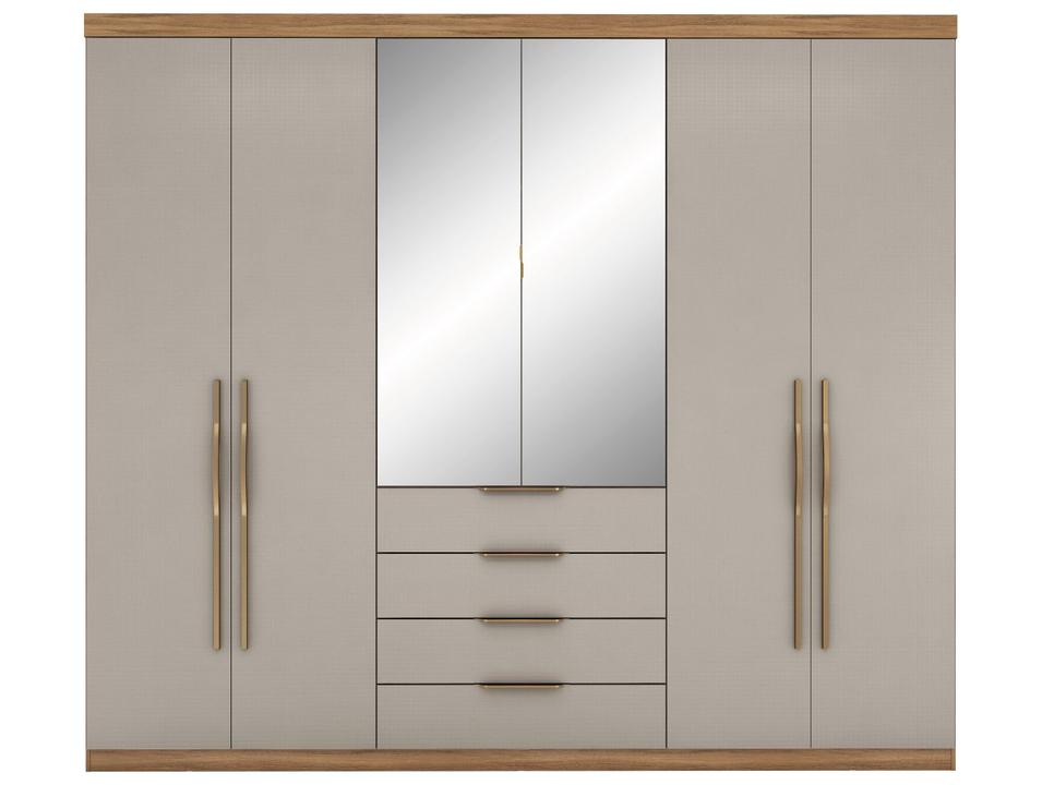 Guarda-roupa Casal com Espelho 4 Gavetas 6 Portas Demobile Giardino - 12