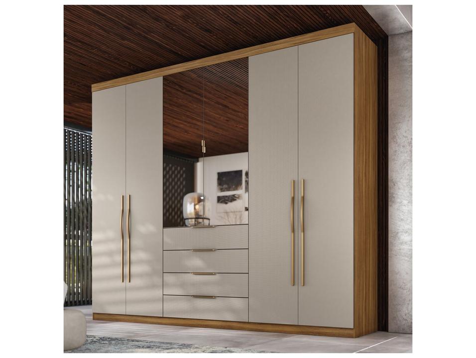 Guarda-roupa Casal com Espelho 4 Gavetas 6 Portas Demobile Giardino - 4