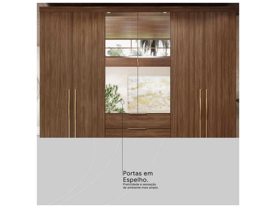Guarda-roupa Casal com Espelho 4 Gavetas 6 Portas Demobile Giardino - 7