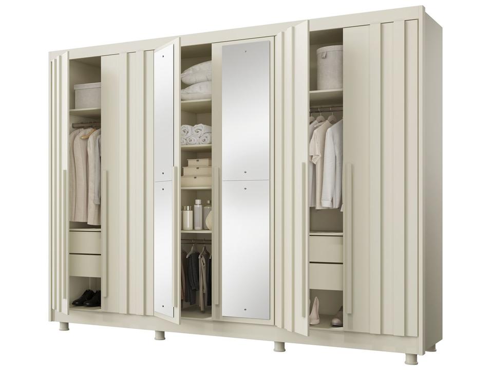 Guarda-roupa Casal com Espelho 4 Gavetas 6 Portas Made Marcs Torino - 5