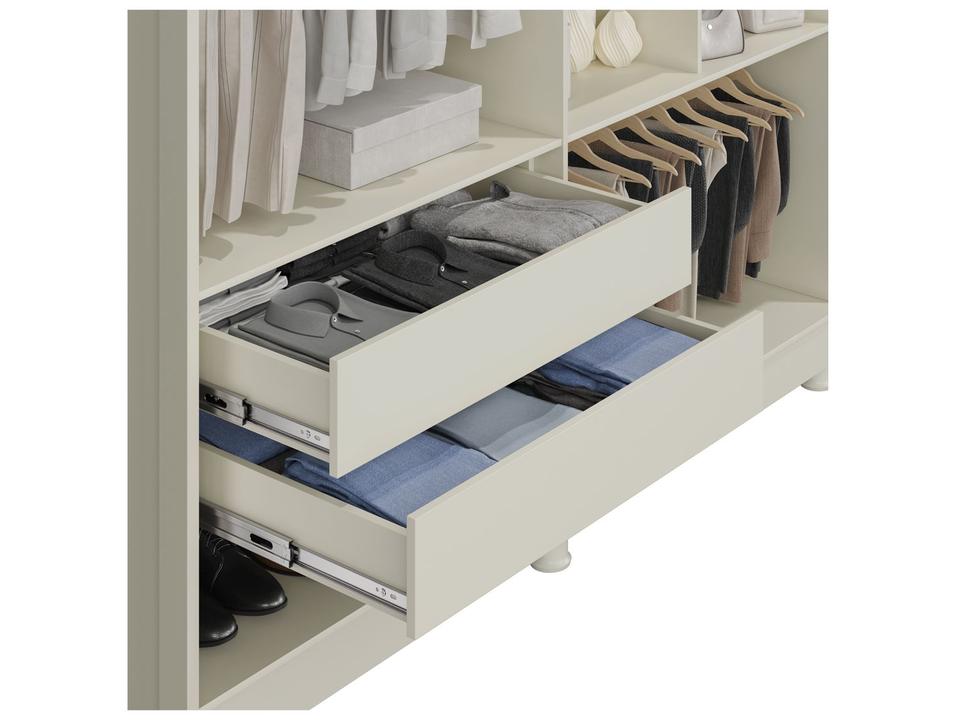 Guarda-roupa Casal com Espelho 4 Gavetas 6 Portas Made Marcs Torino - 4