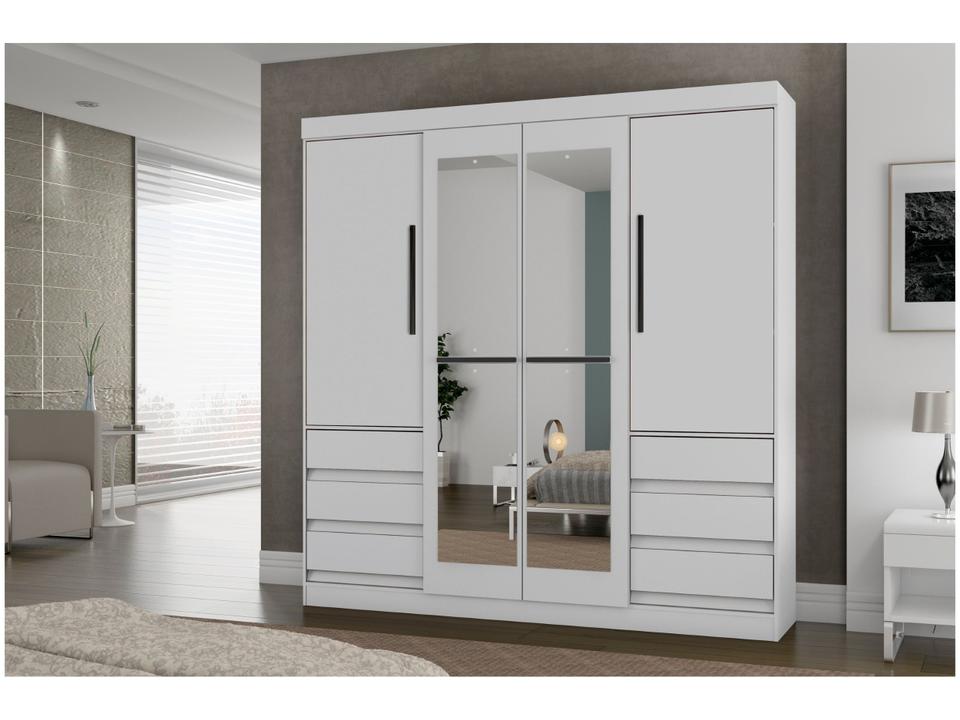 Guarda-roupa Casal com Espelho 4 Portas 6 Gavetas Araplac Atraente Sofia - 3