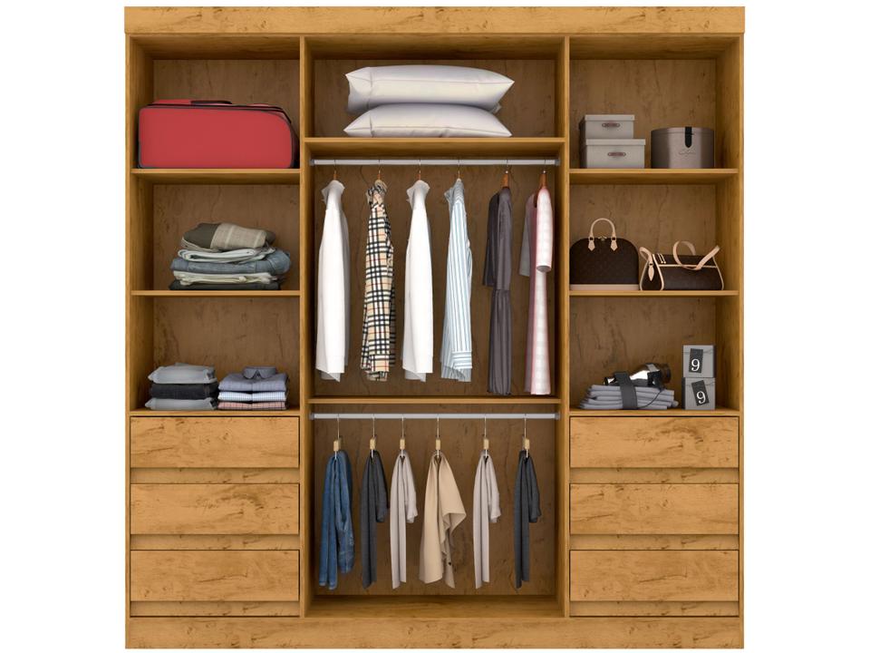 Guarda-roupa Casal com Espelho 4 Portas 6 Gavetas Araplac Atraente Sofia - 4
