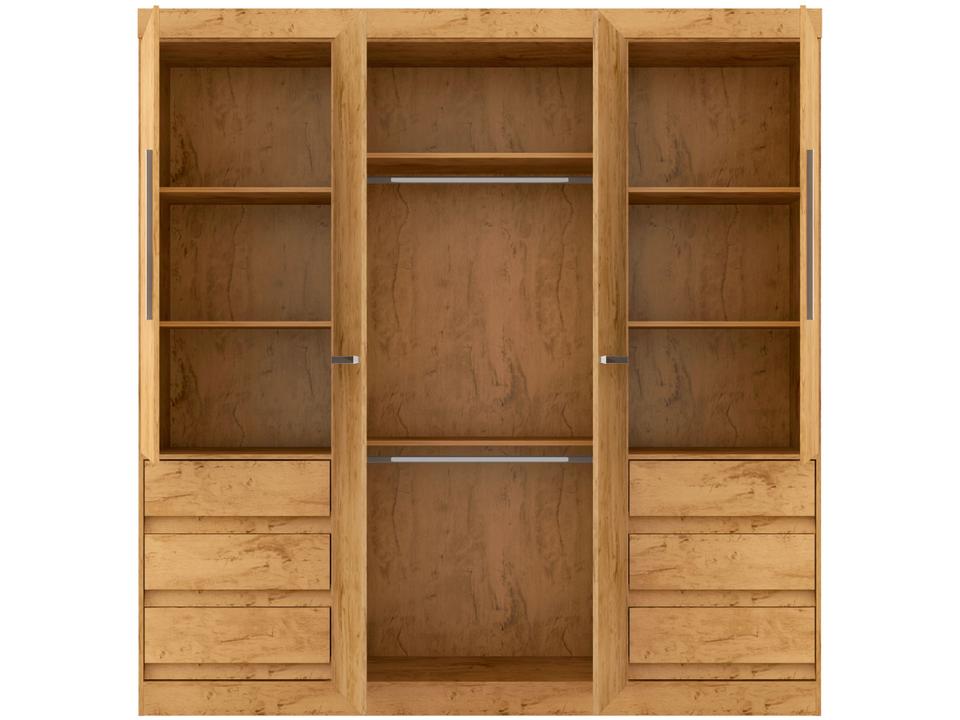 Guarda-roupa Casal com Espelho 4 Portas 6 Gavetas Araplac Atraente Sofia - 6