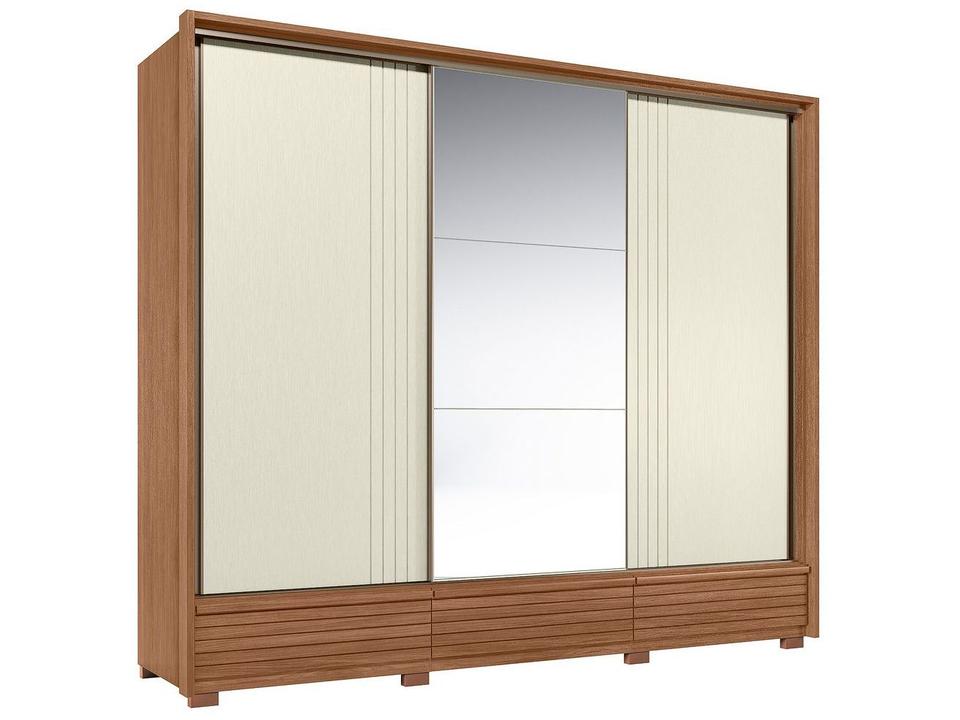 Guarda-roupa Casal com Espelho 5 Gavetas 3 Portas de Correr Santos Andirá Democrata - 9