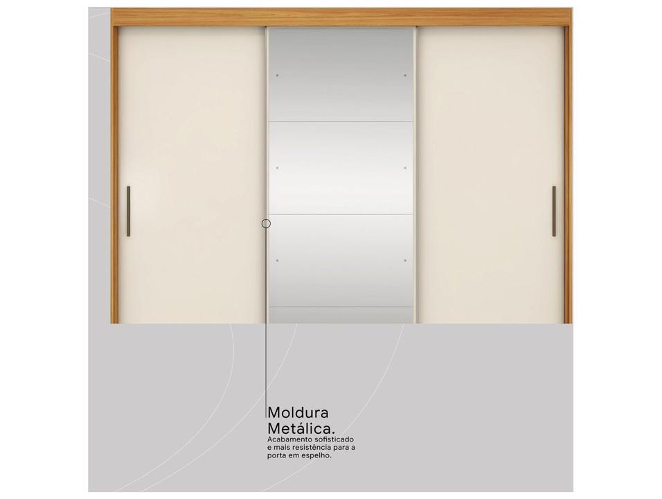 Guarda-roupa Casal com Espelho 6 Gavetas 3 Portas de Correr Demobile Londres - 5