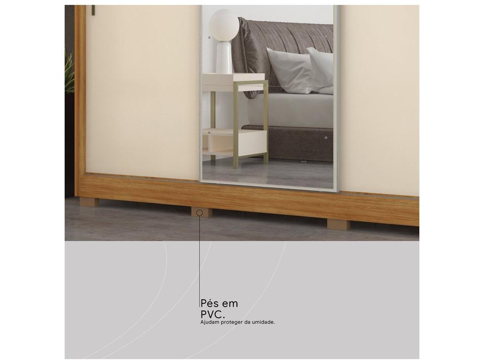 Guarda-roupa Casal com Espelho 6 Gavetas 3 Portas de Correr Demobile Londres - 6