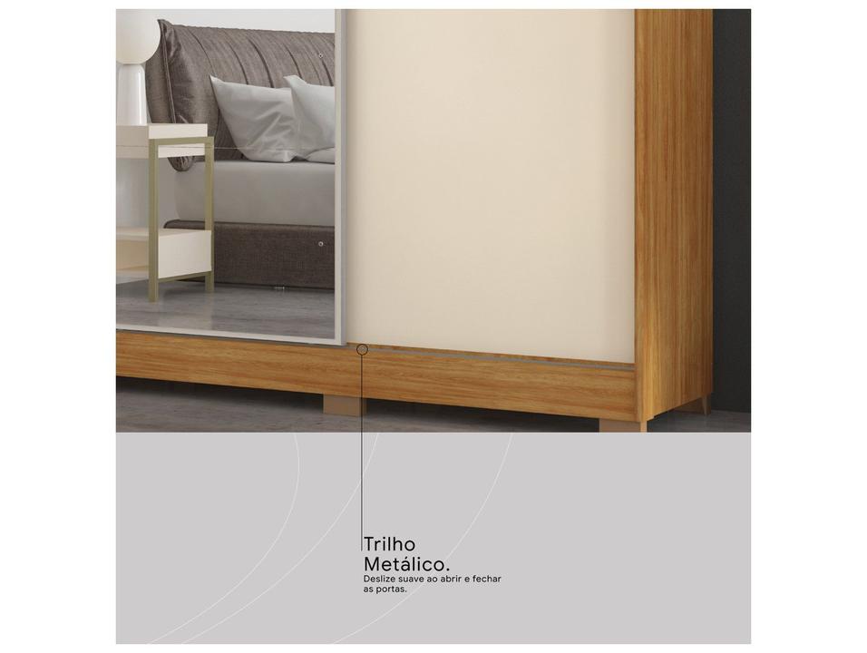 Guarda-roupa Casal com Espelho 6 Gavetas 3 Portas de Correr Demobile Londres - 10