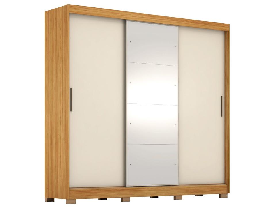 Guarda-roupa Casal com Espelho 6 Gavetas 3 Portas de Correr Demobile Londres - 15