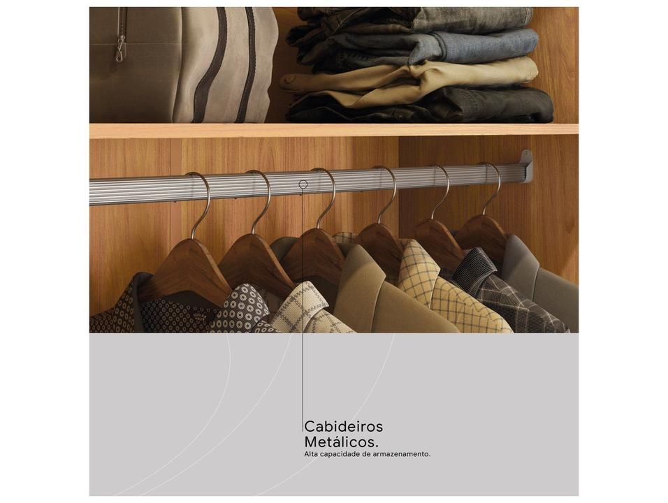 Guarda-roupa Casal com Espelho 6 Gavetas 3 Portas de Correr Demobile Londres - 3