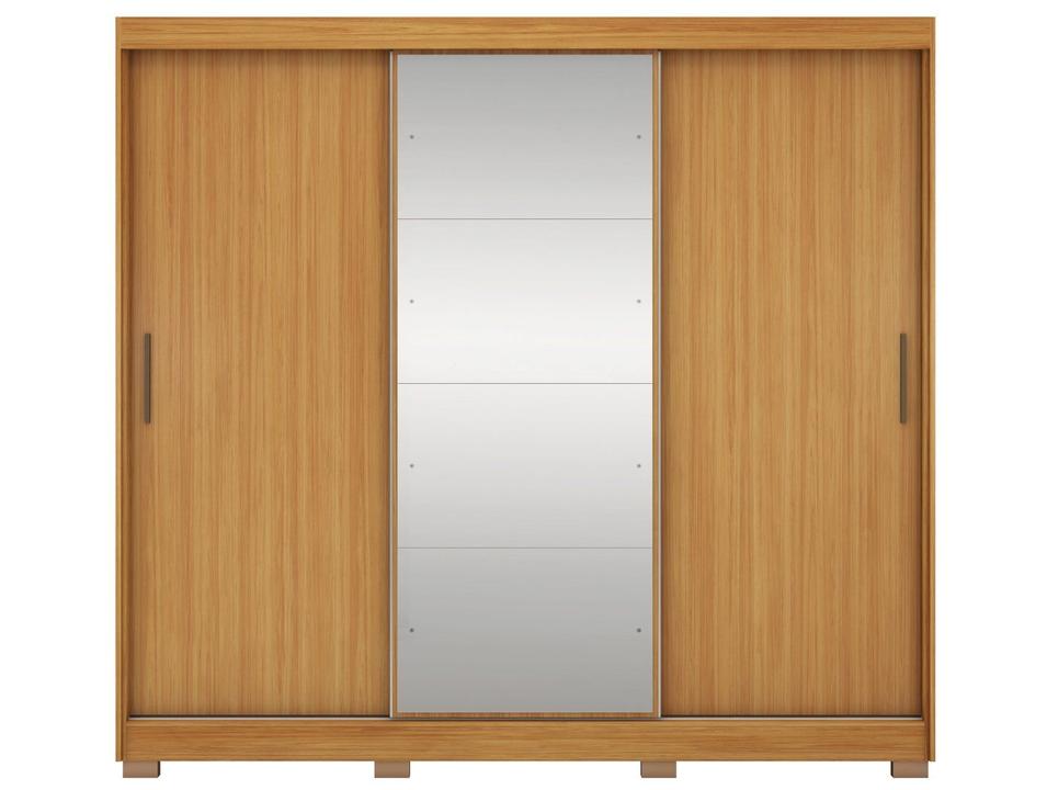 Guarda-roupa Casal com Espelho 6 Gavetas 3 Portas de Correr Demobile Londres - 12